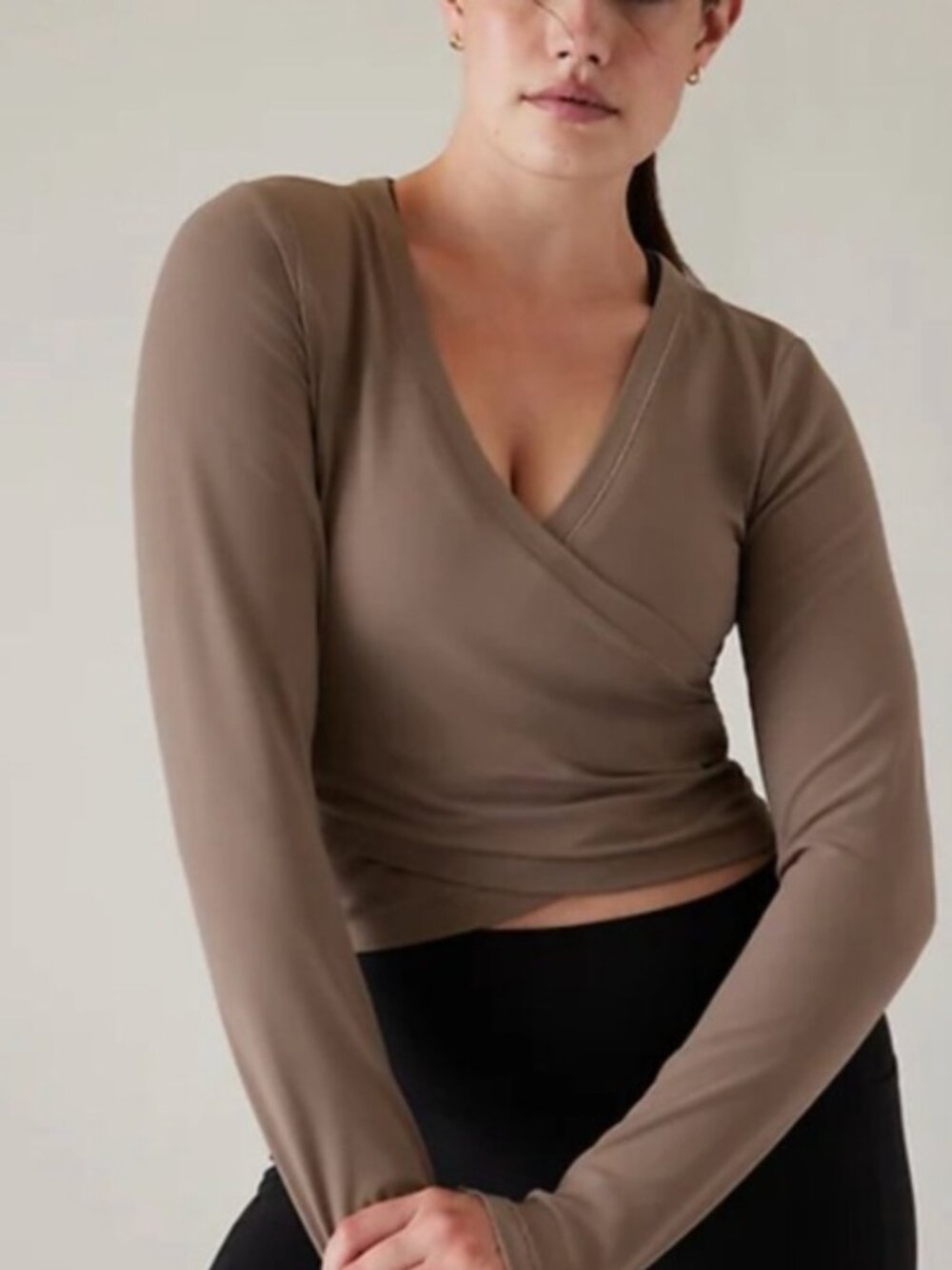 Athleta Transcend Crop Wrap Top